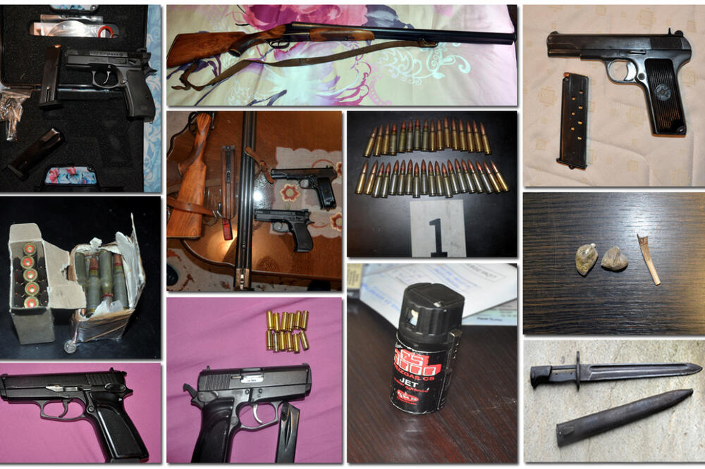 Predmeti koje je oduzela podgorička policija, Foto: Uprava policije