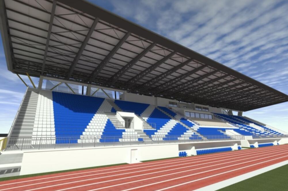 Budući izgled tribine stadiona u Nikšiću, Foto: Uprava javnih radova
