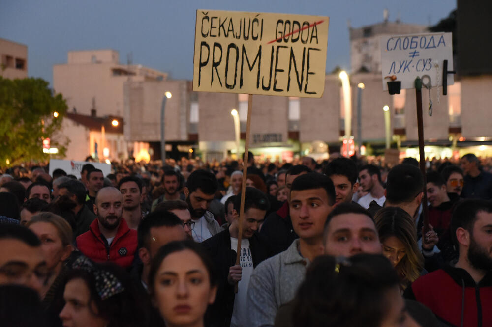 Sa protesta u Podgorici, Foto: Savo Prelević
