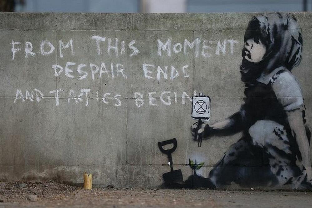 Stensil djelo se preko noći pojavilo na Marbl Arču, Foto: PA