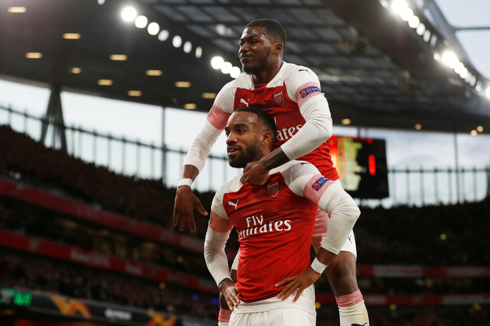 Aleksandr Lakazet slavi jedan od svoja dva gola, Foto: Reuters