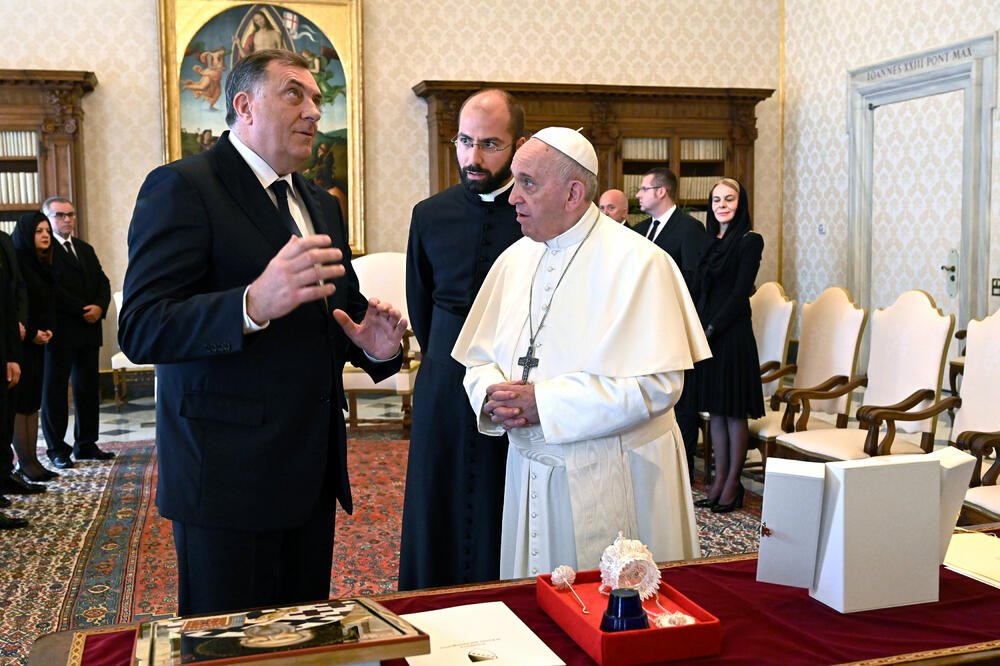Dodik i papa Franjo, Foto: Reuters