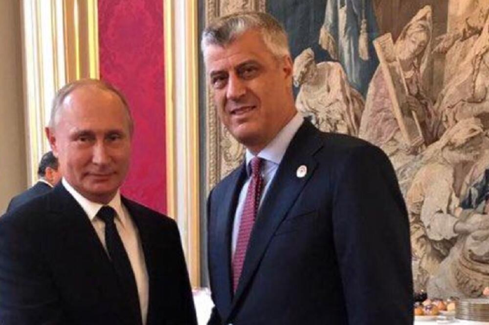 Putin i Tači prilikom susreta u Parizu, Foto: Twitter