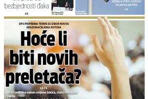 Naslovna strana "Vijesti" za 15. maj