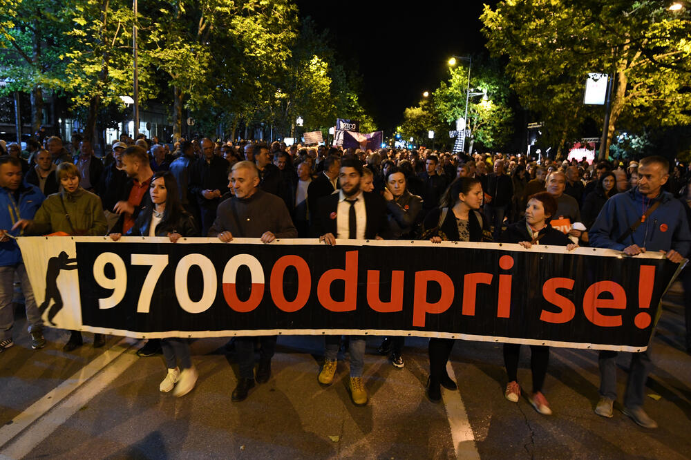 Sa protesta u Podgorici: Ilustracija, Foto: Savo Prelević