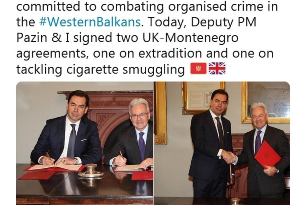 Post britanskog ministra na Tviteru: Pažin i Dankan, Foto: Twitter