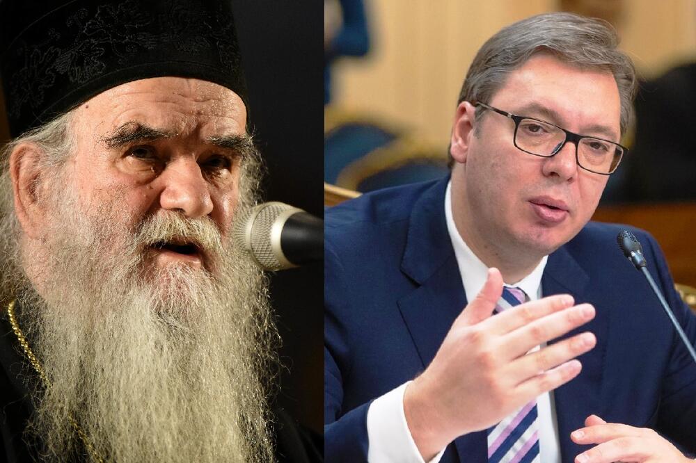Amfilohije i Vučić, Foto: Boris Pejović/Beta