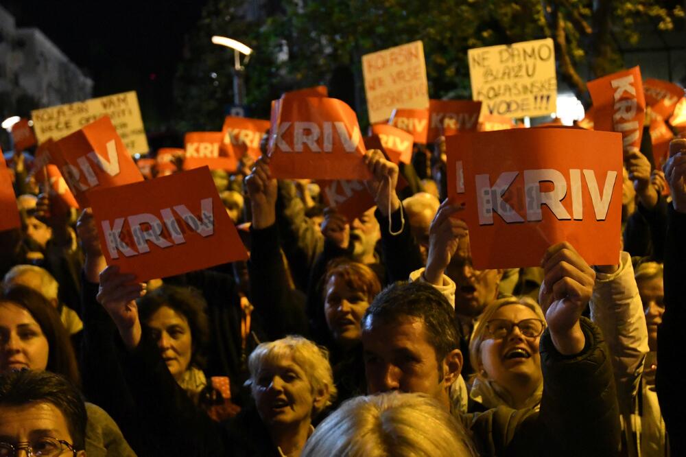 Sa građanskog protesta u Podgorici, Foto: Savo Prelević