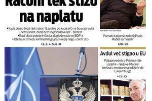 Naslovna strana "Vijesti" za 21. i 22. maj