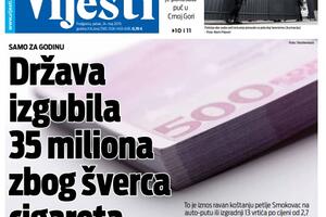 Naslovna strana "Vijesti" za 24. maj