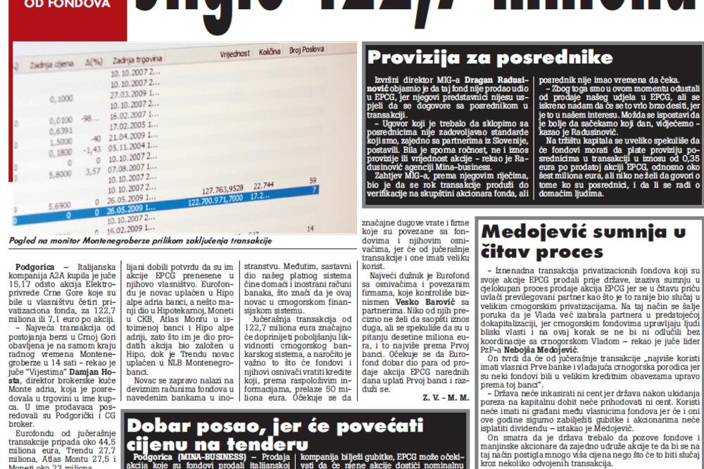 "Vijesti", 27. maj 2009., Foto: Arhiva Vijesti
