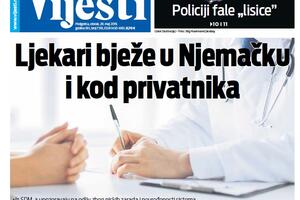 Naslovna strana "Vijesti" za 28. maj