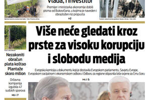 Naslovna strana "Vijesti" za 1. jun