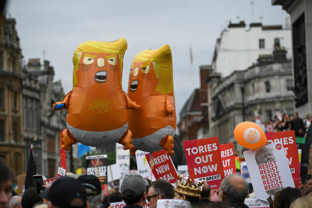 Protest protiv Donalda Trampa u Londonu, Foto: Reuters
