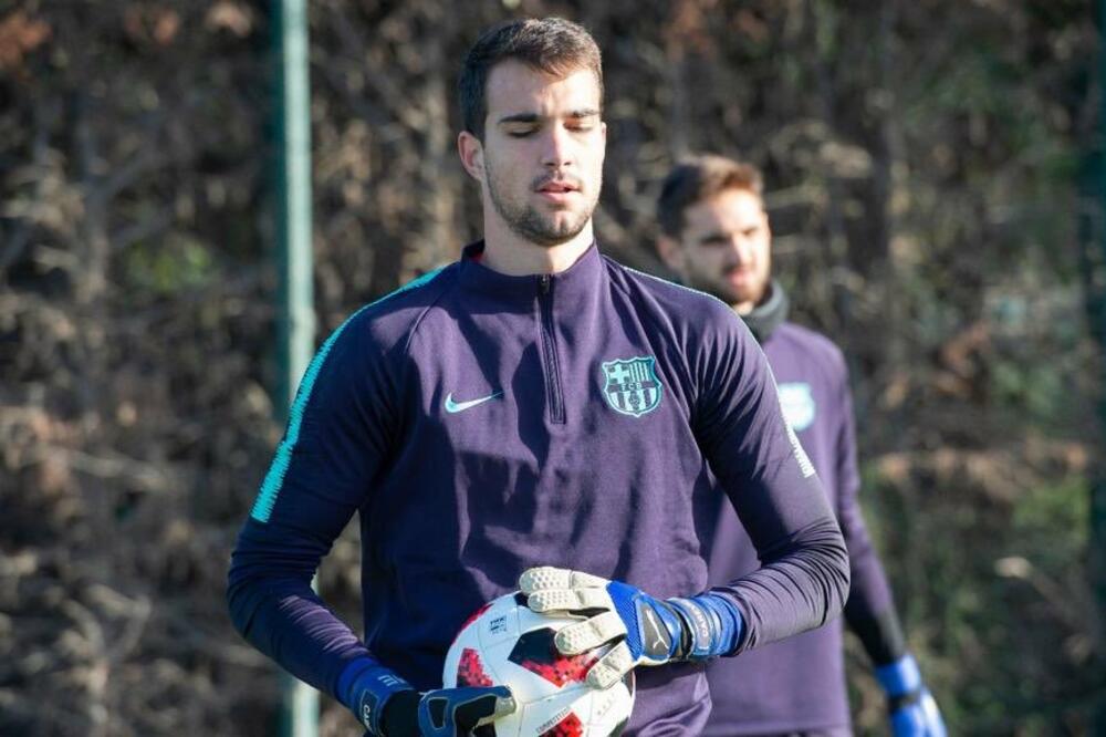 Lazar Carević na treningu Barselone