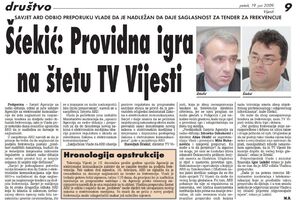 Vremeplov: Providna igra na štetu TV Vijesti