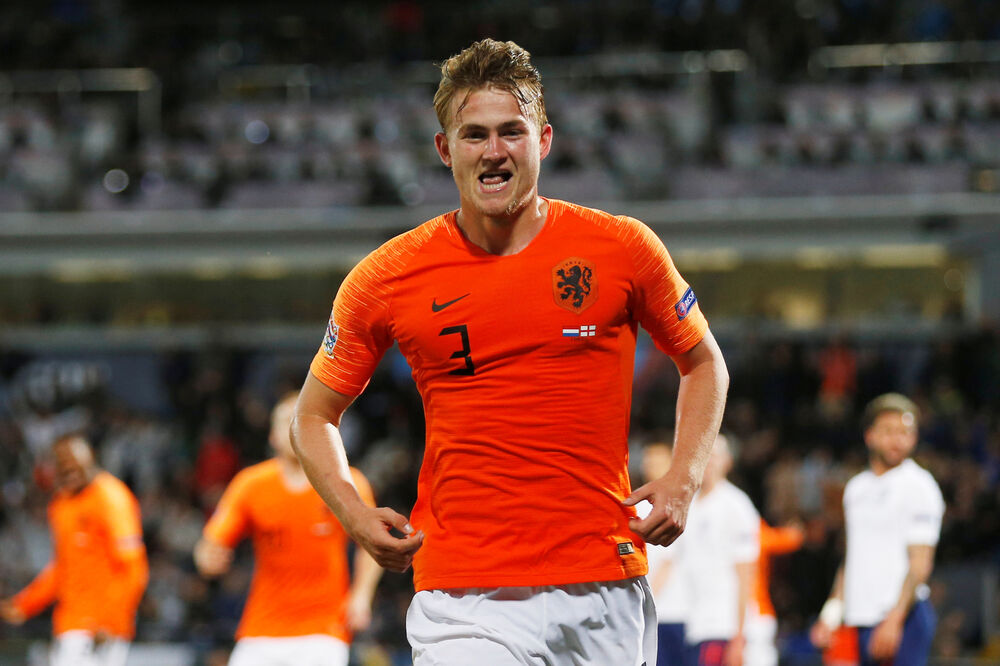 Matajs de Liht slavi gol za reprezentaciju Holandije protiv Engleske, Foto: Reuters