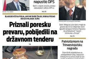 Naslovna strana "Vijesti" za 21. jun