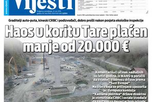 Naslovna strana "Vijesti" za 24. jun