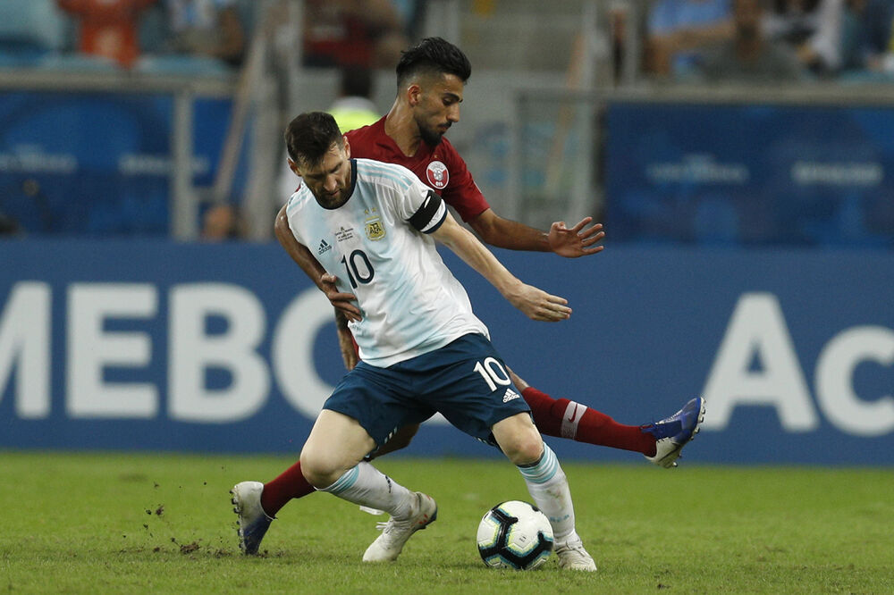 Mesi na meču Argentina - Katar, Foto: AP