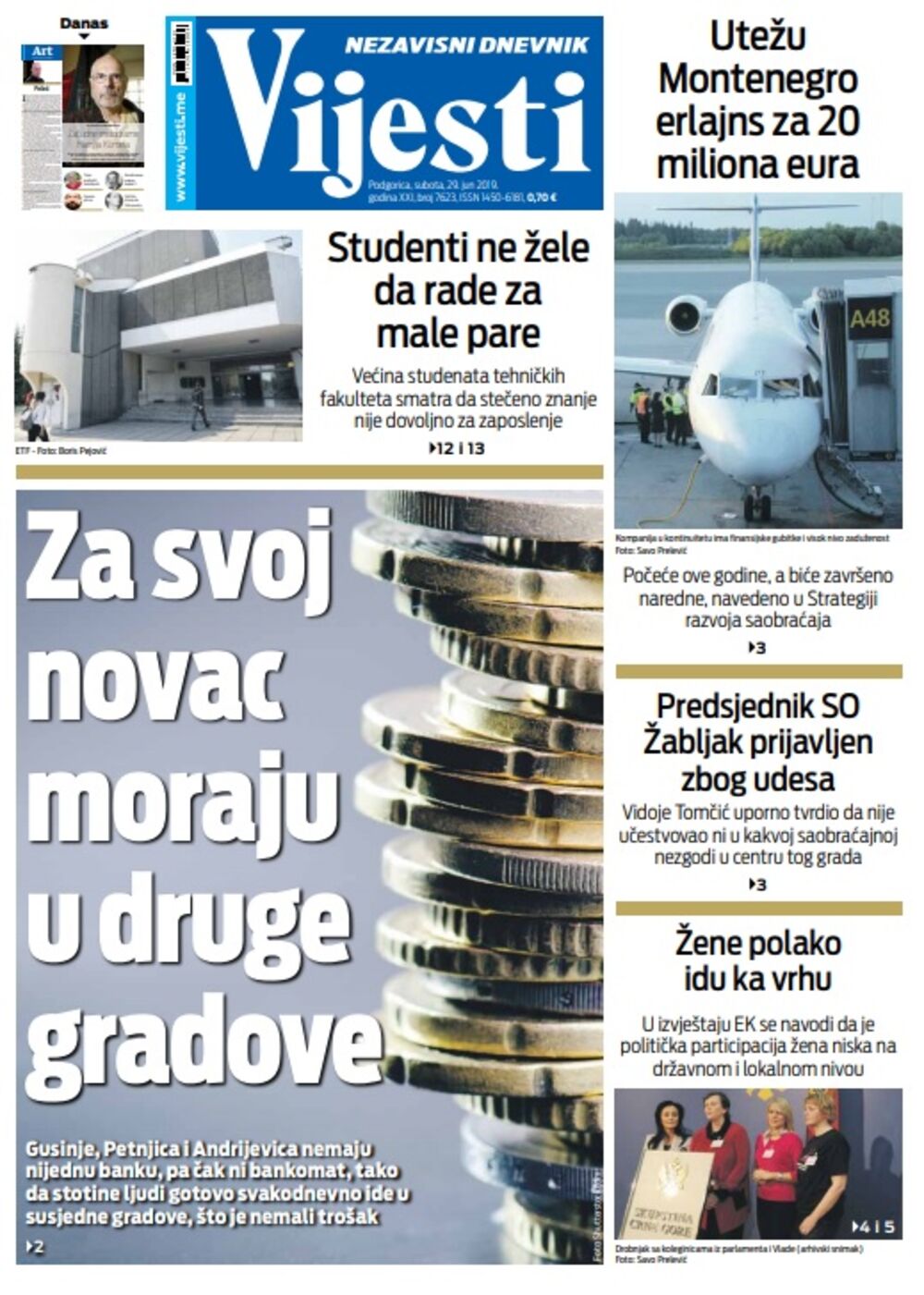 Naslovna 29. jun, Foto: Vijesti