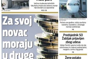 Naslovna strana "Vijesti" za 29. jun