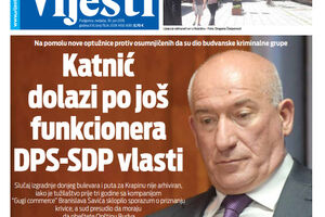 Naslovna strana "Vijesti" za 30. jun