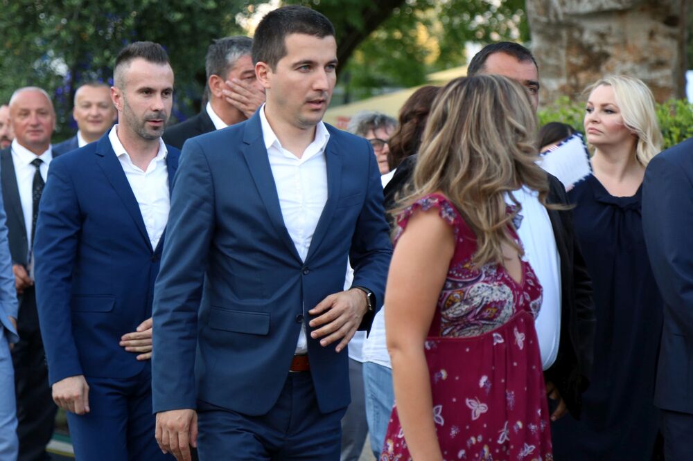 Bečić i Bogdanović na prijemu u ambasadi SAD u Podgorici, Foto: Filip Roganović