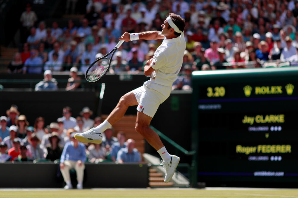 Rodžer Federer na današnjem meču sa Džejom Klarkom, Foto: Reuters