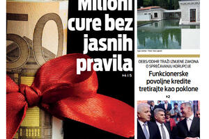 Naslovna strana "Vijesti" za 8. jul