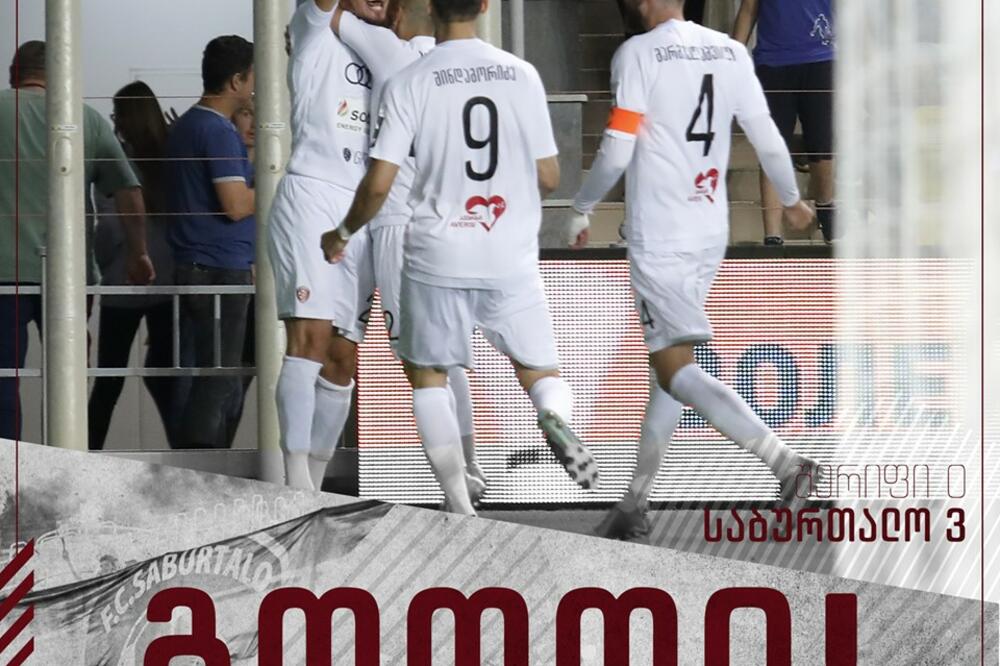 Ognjen Rolović slavi gol u Tiraspolju, Foto: Saburtalo/Facebook