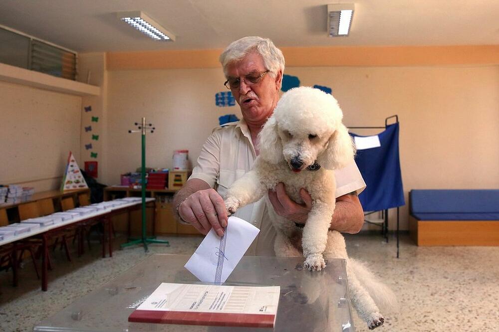 Jedan od glasača na vanrednim parlamentarnim izborima u Grčkoj na kojima je pobedu odnela konzervativna partija Nova Demokratija, Foto: Orestis Panagiotou / EPA