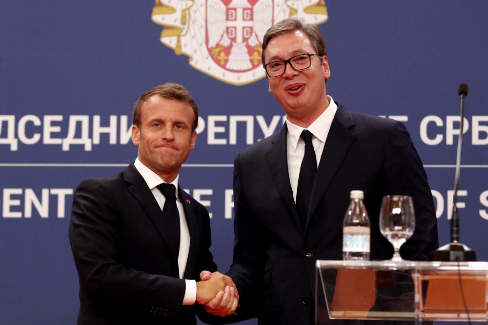 Makron i Vučić na pres konfreneciji nakon sastanka, Foto: Reuters