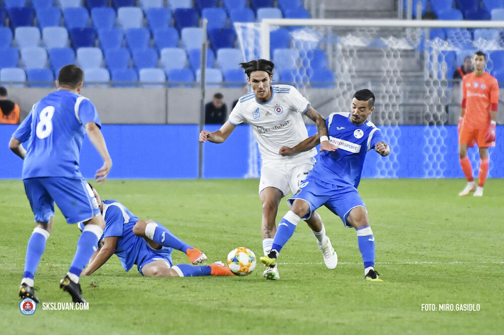 Sutjeska vjeruje: Detalj sa prvog meča u Bratislavi, Foto: Slovan