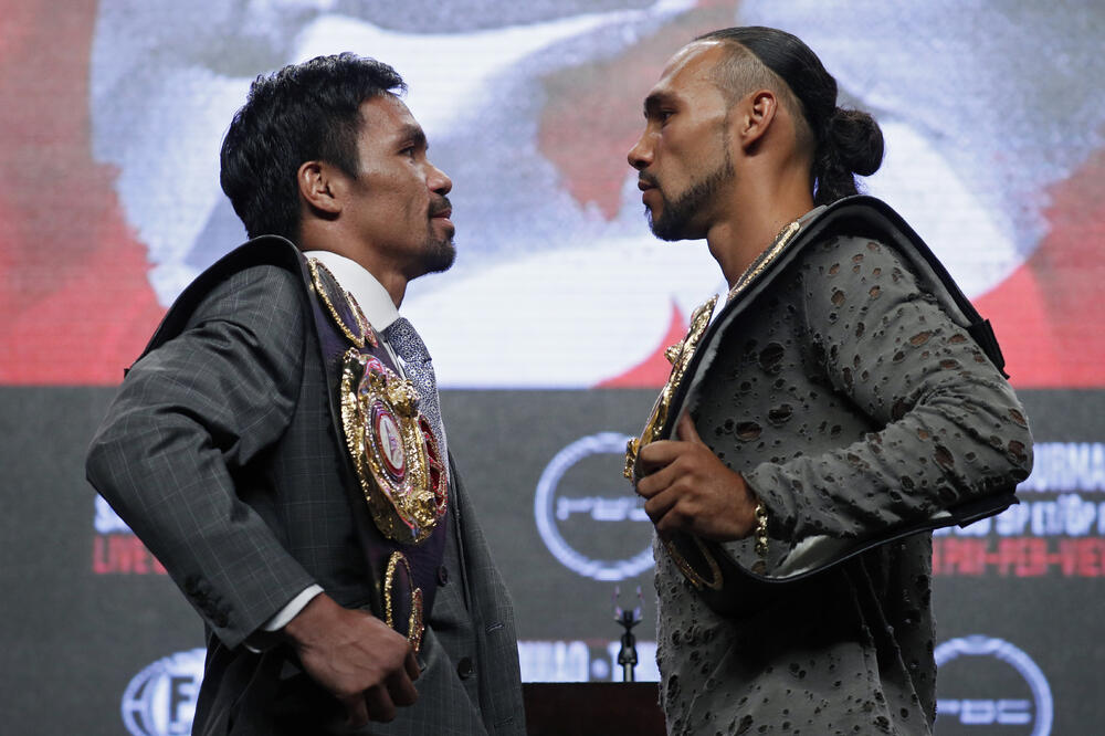 Mani Pakjao i Kit Turman nakon mjerenja, Foto: John Locher/AP