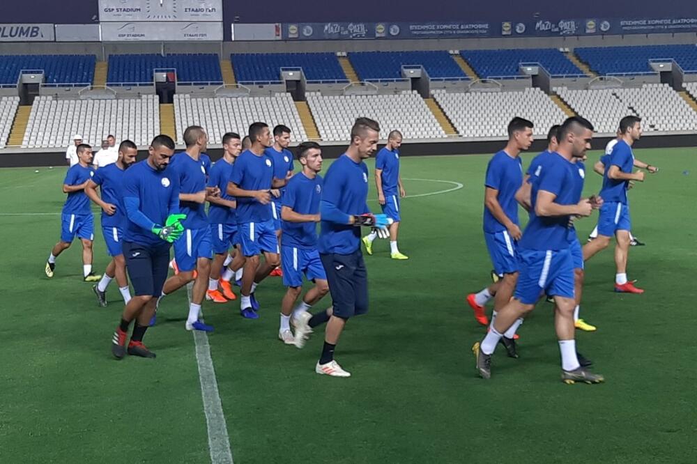 Fudbaleri Sutjeske juče na treningu u Nikoziji, Foto: Vijesti