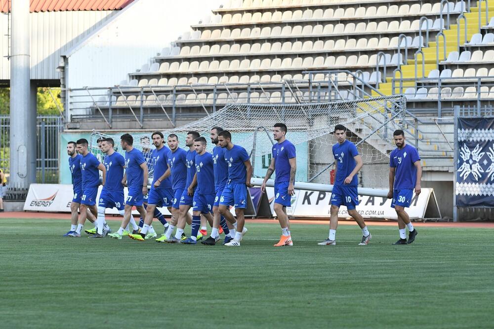 Fudbaleri Budućnosti juče na treningu u Zaporožju, Foto: Zarja - Zvanični sajt