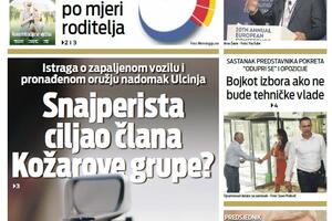 Naslovna strana "Vijesti" za 8. avgust