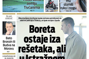 Naslovna strana "Vijesti" za 13. avgust