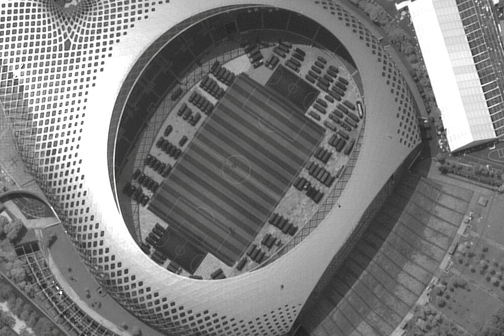 Satelitski snimak raspoređivanja kineskih paravojnih snaga, Foto: Reuters