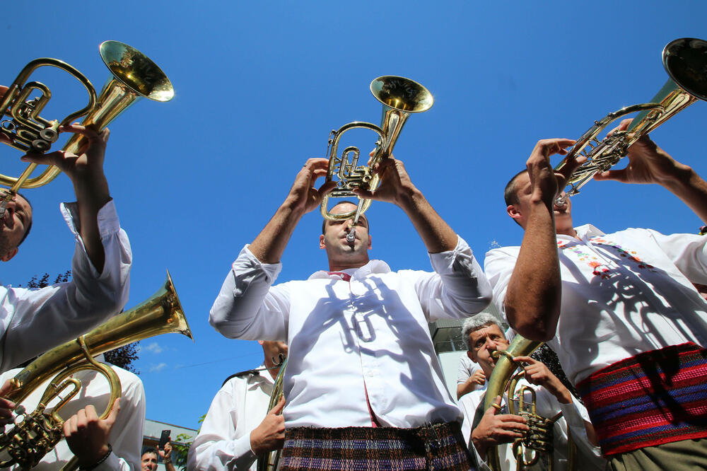 Detalj sa jednog od sabora trubača u Guči, Foto: BETAPHOTO/ZIVOTA POPOVIC/EV