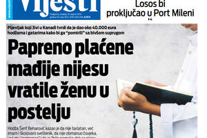 Naslovna strana "Vijesti" za 18. avgust