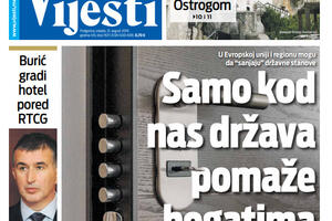 Naslovna strana "Vijesti" za 21. avgust