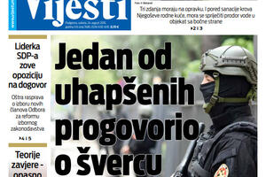 Naslovna strana "Vijesti" za 24. avgust