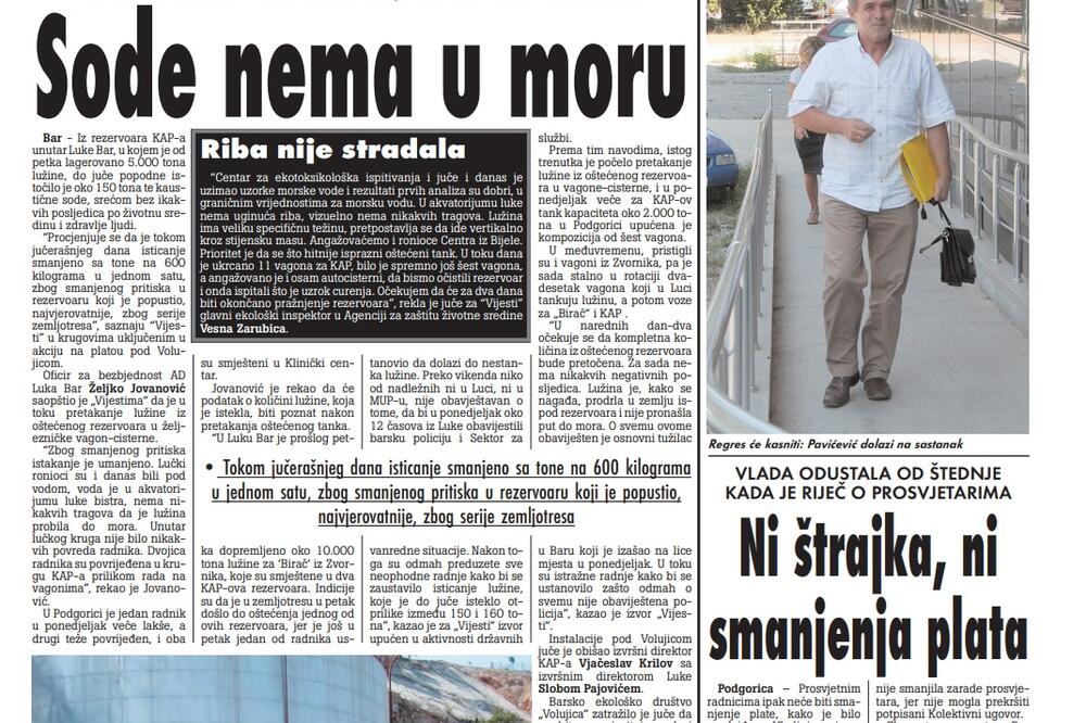 Stranica "Vijesti" od 27. avgusta 2019.