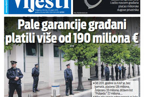 Naslovna strana "Vijesti" za 29. avgust