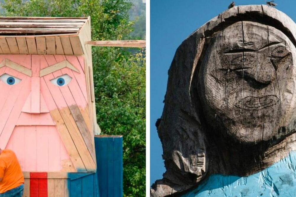 Drvena statua Donalda Trampa je delo Tomaza Šlegla, piše AFP, Foto: AFP