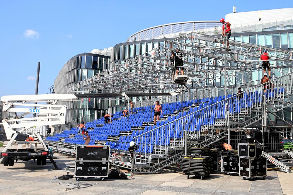 Postavljanje bine za obliježavanje početka Drugog svjetskog rata, Foto: Reuters