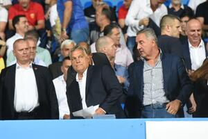 Viktor Orban na stadionu pod Goricom gleda meč Crna Gora - Mađarska