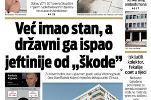 Naslovna strana "Vijesti" za 7. septembar